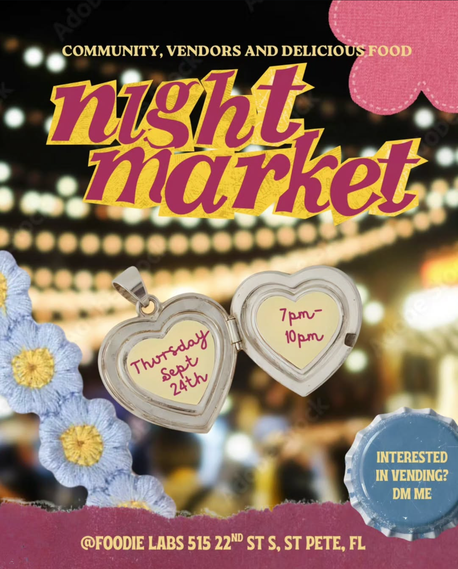Night Market on Thursday, September 24, from 7 PM to 10 PM at Foodie Labs in St. Petersburg, Florida